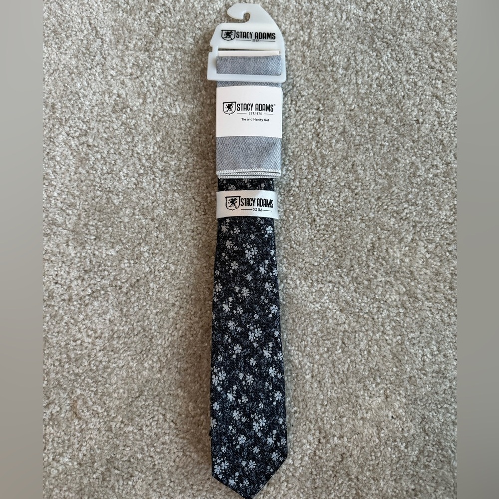 Stacy Adams Blue Floral Tie NWT